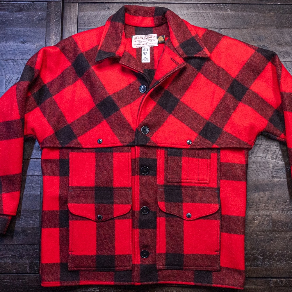 Filson DOUBLE MACKINAW WOOL CRUISER JACKET Size XL 44 100% Wool Made in USA